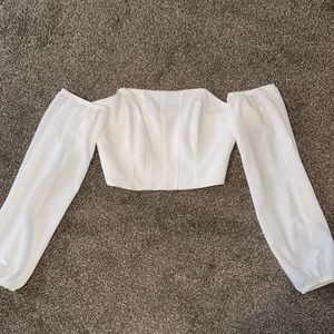 White Off Shoulder Shirt